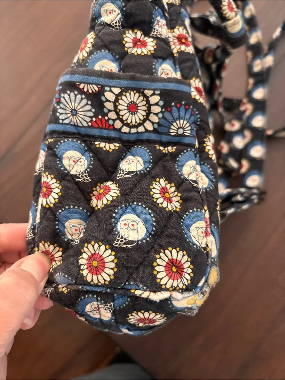 Vera Bradley Owl Black Quilted Floral & Medallion Backpack